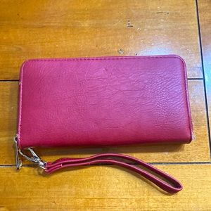 Red leather wallet / wristlet